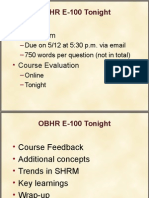OBHR E-100 Tonight: Final Exam