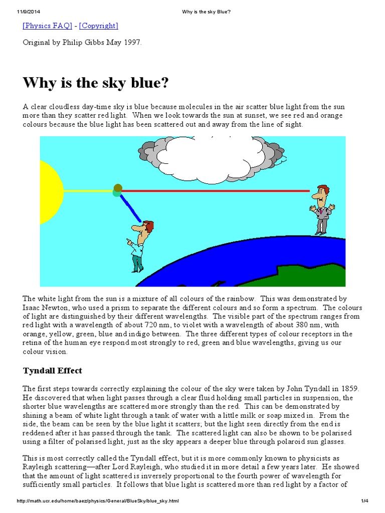 Why Is The Sky Blue Color Sunset