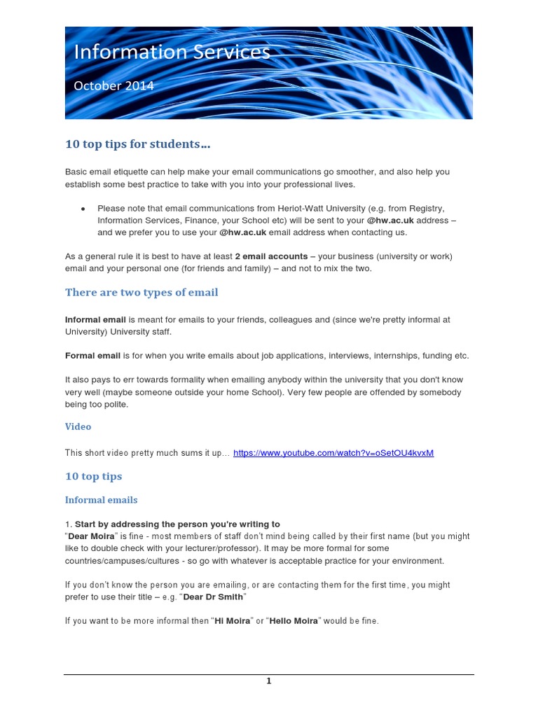 10 Top Email Tips For Students | PDF