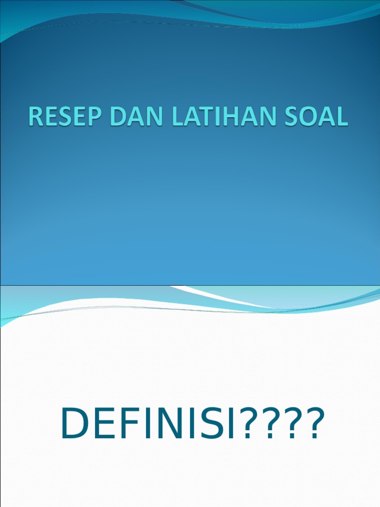Latihan Soal Resep