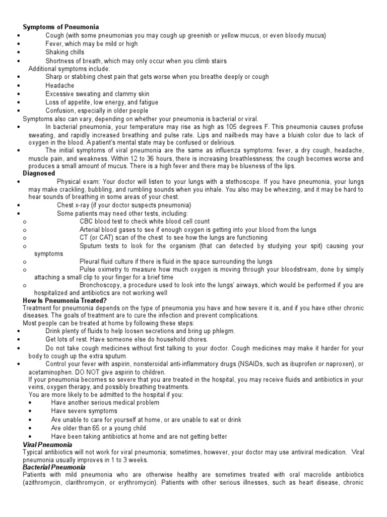 Pneumonia | PDF | Self-Improvement | Wellness