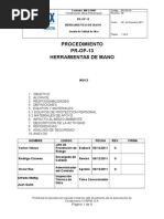 Procedimiento Herramientas de Mano