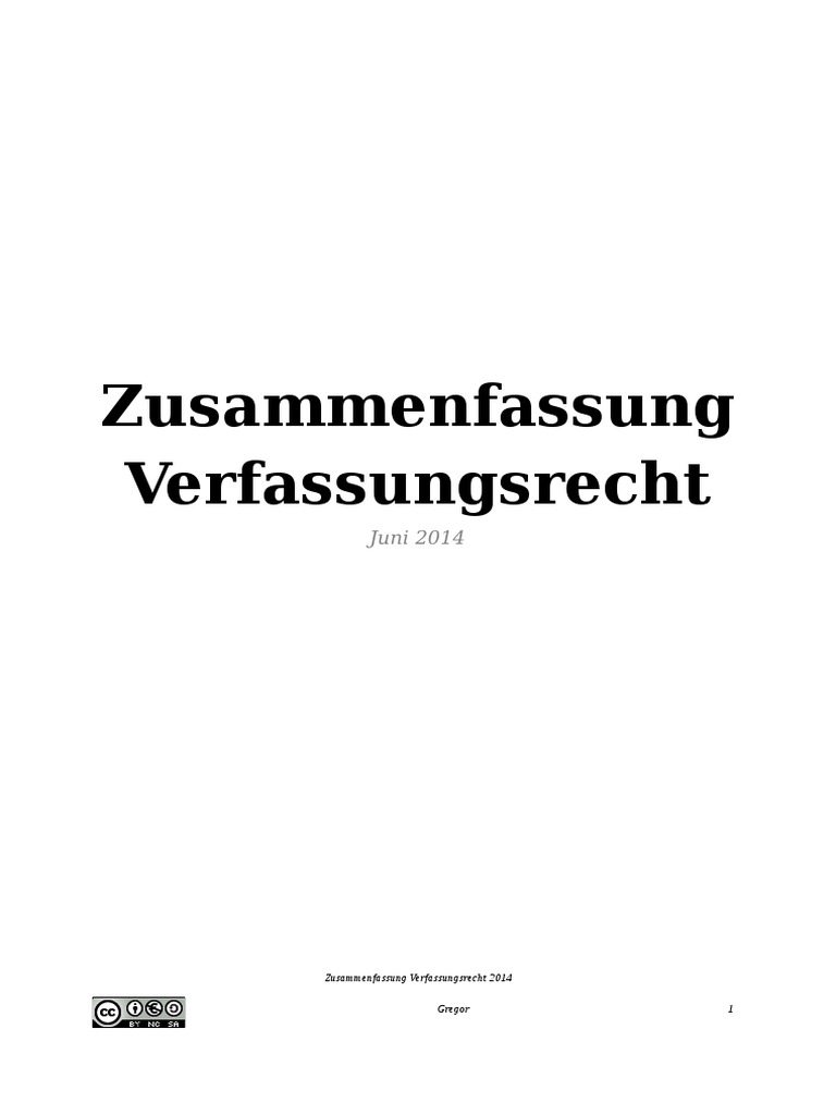 Zusammenfassung Verfassungsrecht