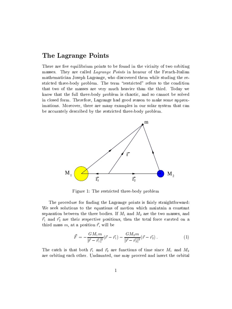 Lagrange Points | PDF