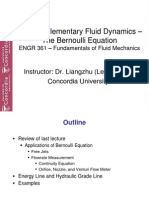 Lec. 3.3 Elementary Fluid Dynamics - The Bernoulli Equation: Instructor: Dr. Liangzhu (Leon) Wang Concordia University