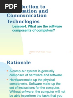 Introduction To Information and Communication Technologies: Lesson 4. What Are The Software Components of Computers?