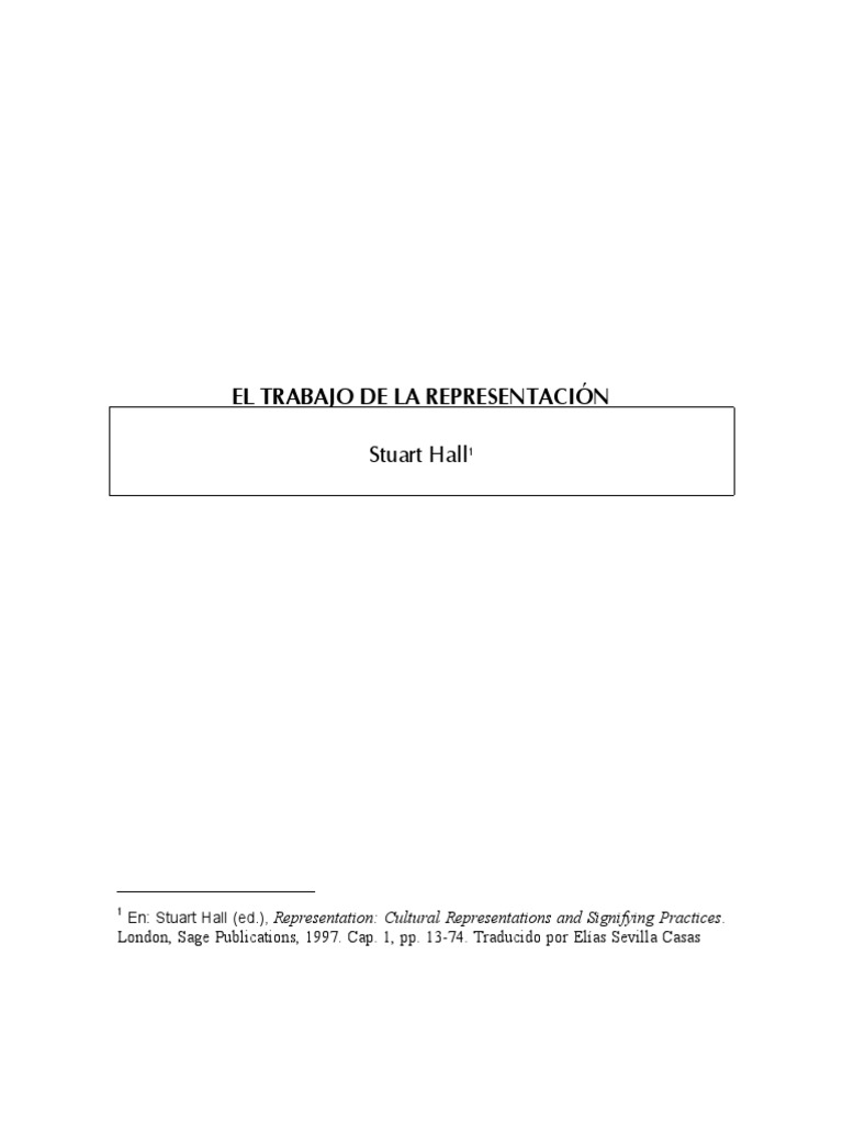 14 El Trabajo de La Representacion Stuart Hall | PDF | Concepto | Color