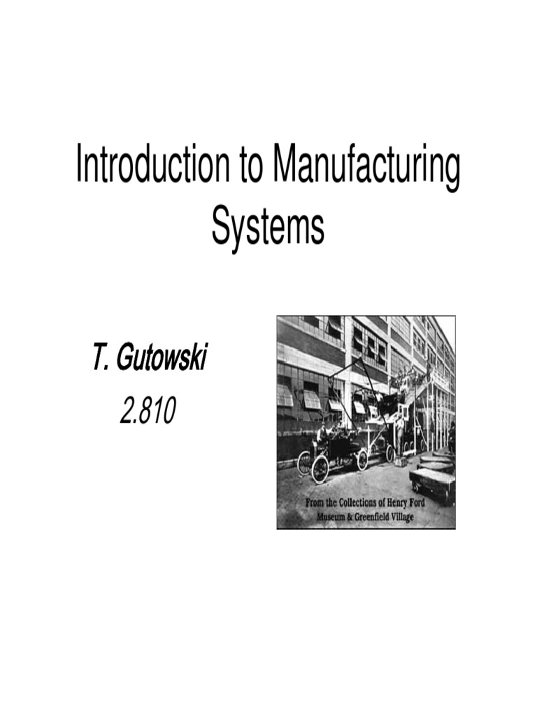 Manufacturing Systems | PDF