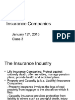 Insurance Companies: January 12, 2015 Class 3