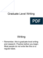 Graduate Level Writing