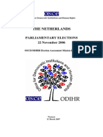 Netherlands, Parliamentary Elections, 22 November 2006: OSCE/ODIHR Final Report