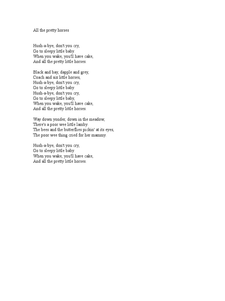 Lullaby of All the Pretty Horses PDF