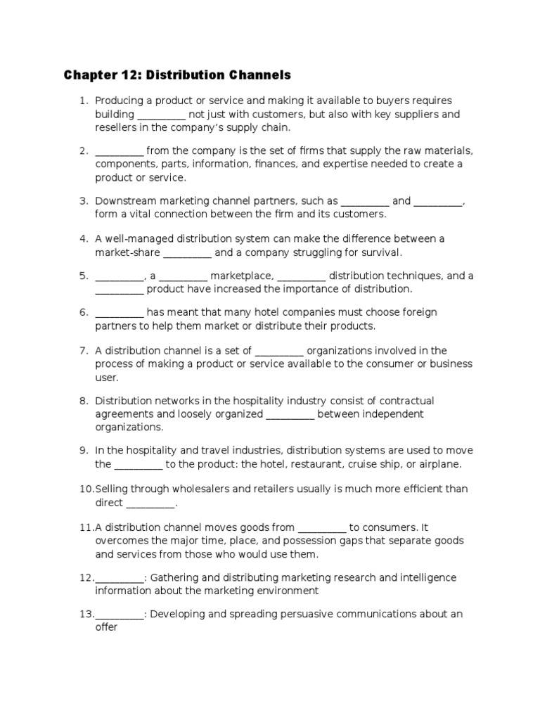 Optimizing Distribution Channels | PDF