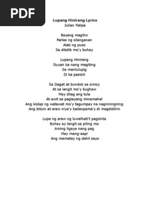 Lupang Hinirang Lyrics Pdf