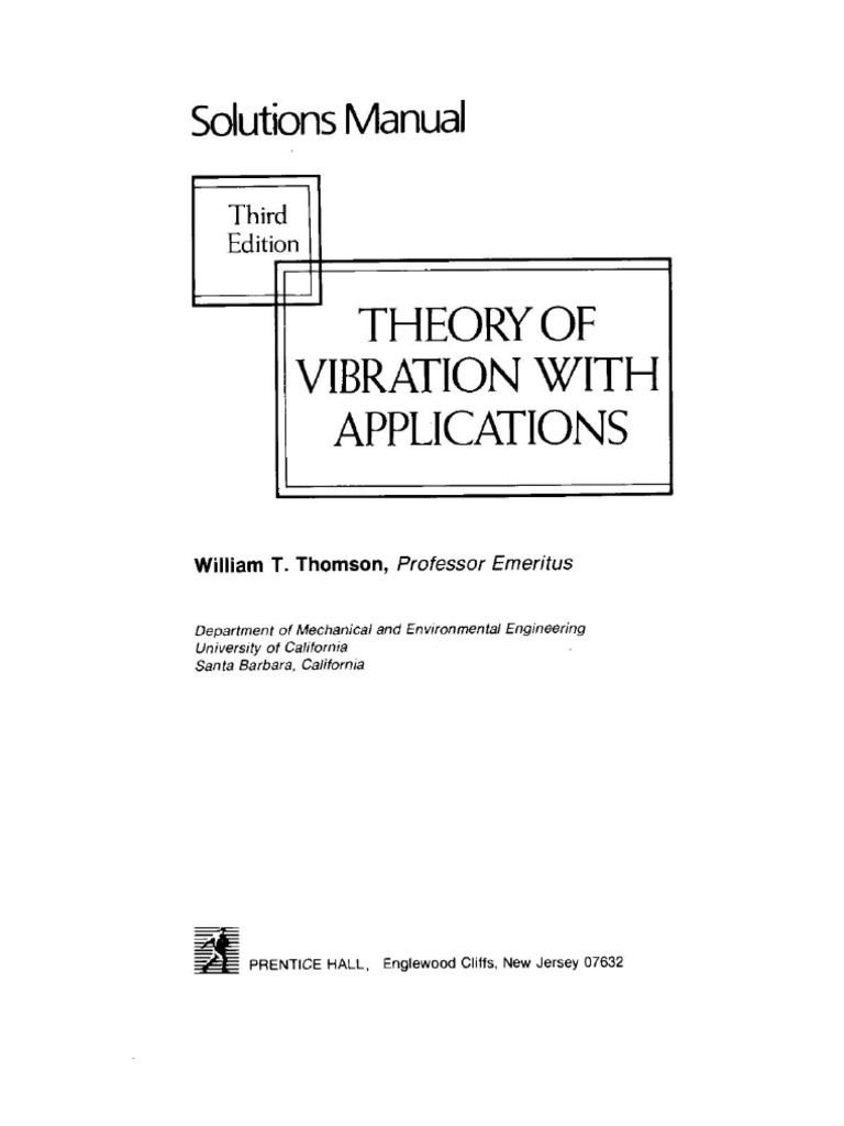Thomson TheorVibrApplic 3rd Solman | PDF