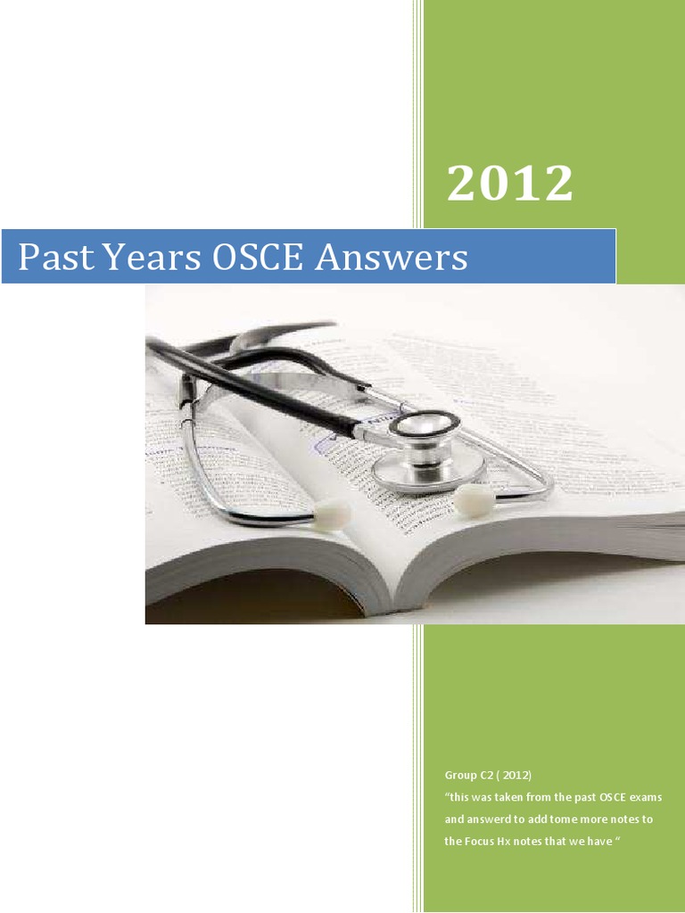 Past Years OSCE Answers - 2012 | PDF