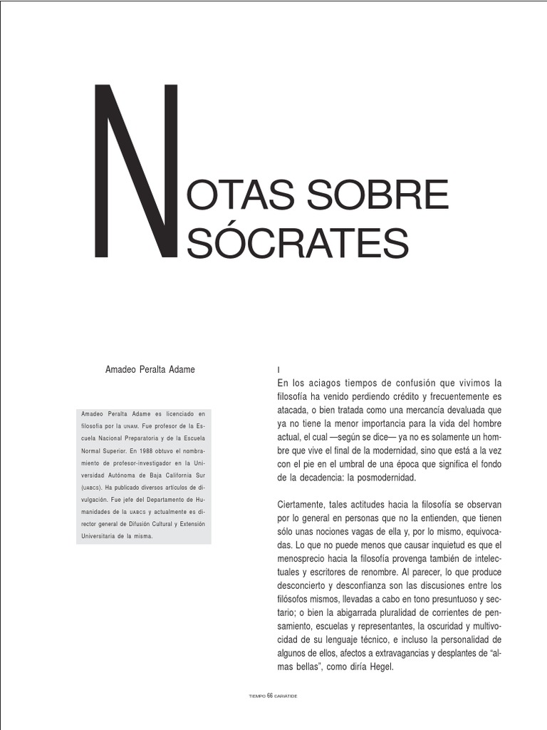 Notas Sobre Sócrates | PDF | Sócrates | Conocimiento