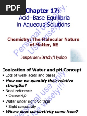 Brdy 6ed Ch17 Acidbaseequilibria Buffer Solution Ph