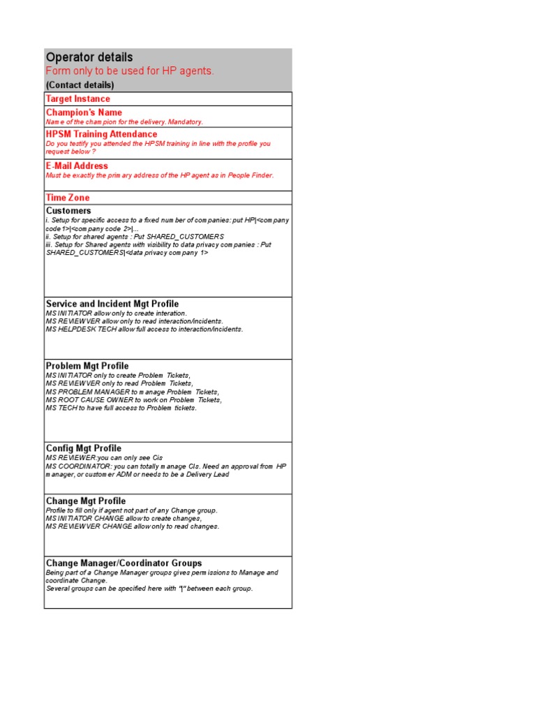 HP Agent Access Request Form | PDF | Software | Information Technology ...