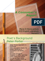 Consumerism and Life: Analysis of Peter Porter's Poem 'A Consumer’s Report