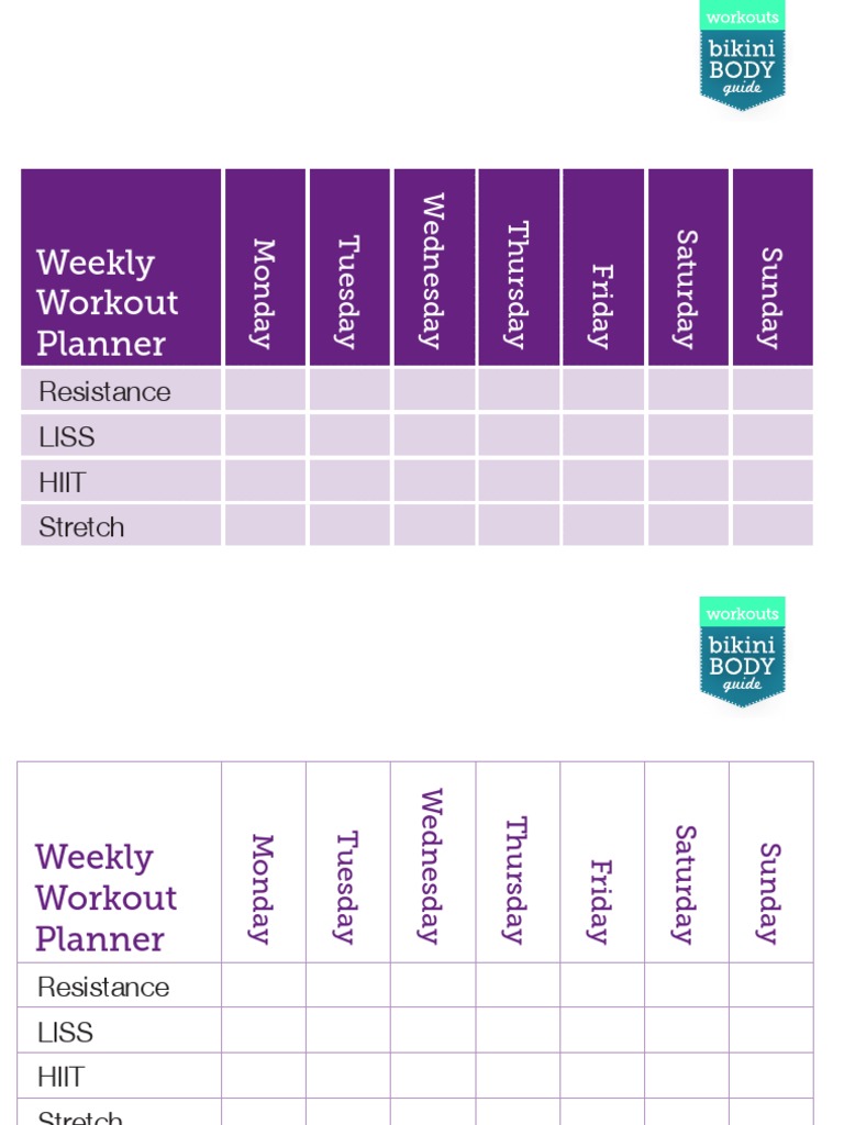Weekly Workout Planner Overview | PDF
