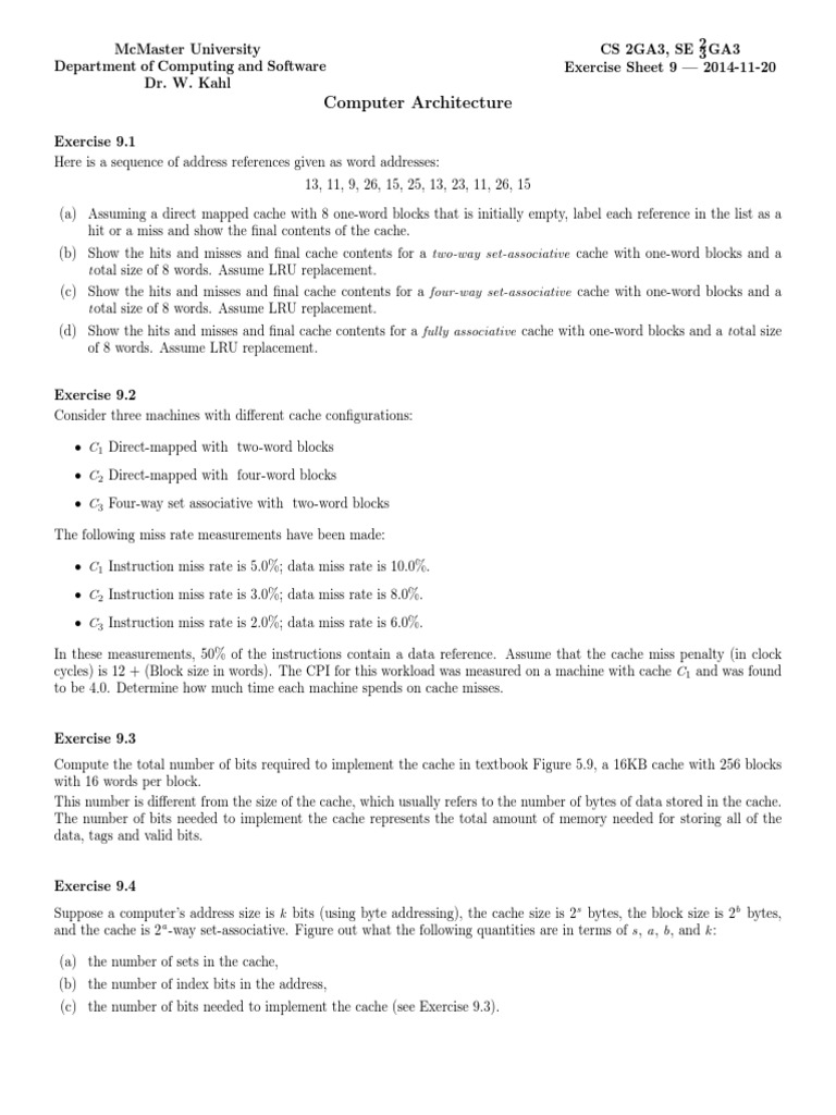 Exercise Sheet 9a | PDF