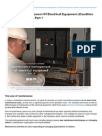 Maintenance Management of Electrical Equipment Condition Monitoring Based Part 1