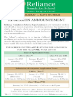 Admission Announcement 2015 16