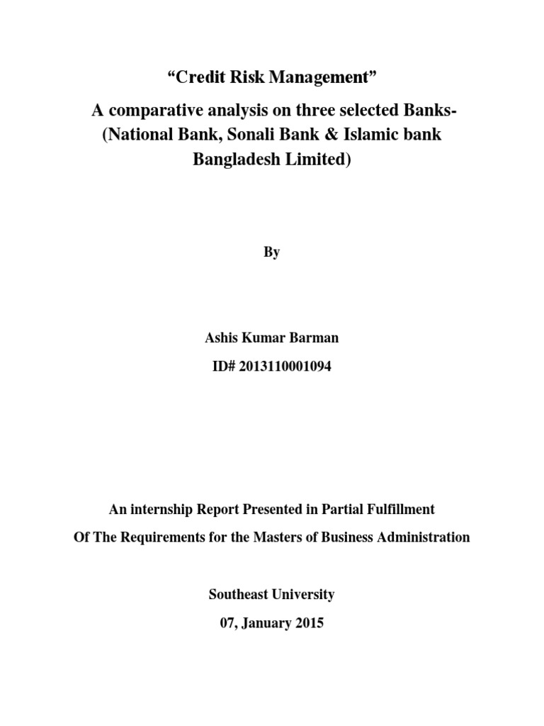 Credit Risk Management A Comparative Analysis On Three Selected