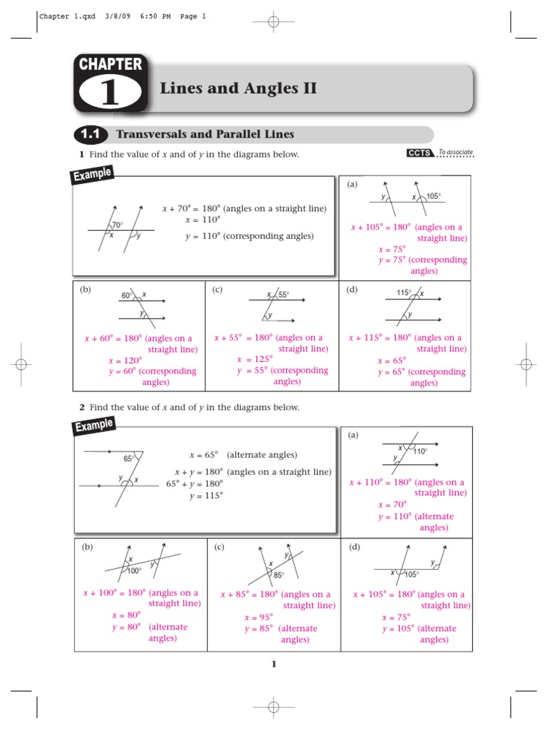Chapter 1 Lines and Angles PDF | PDF