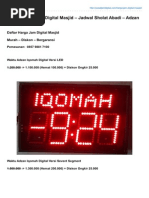 Download Harga Jam Digital Masjid - Jadwal Sholat Digital by JamDigitalMasjid SN253388224 doc pdf
