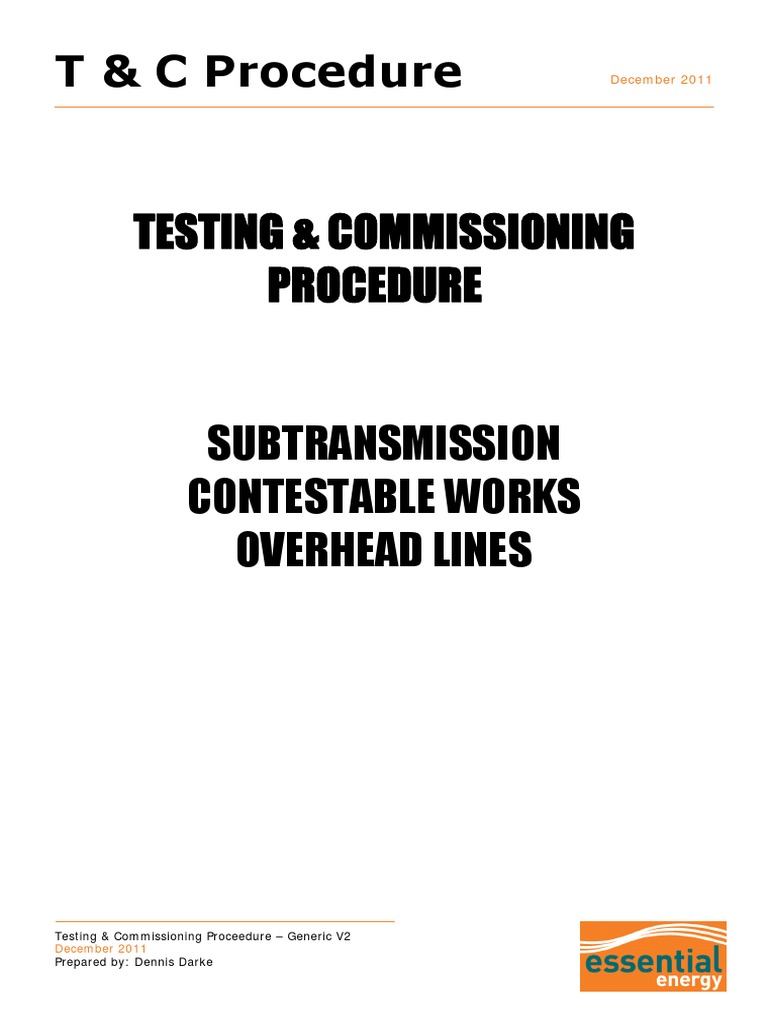 Subtransmission Line Testing Procedure | PDF | Electronics ...