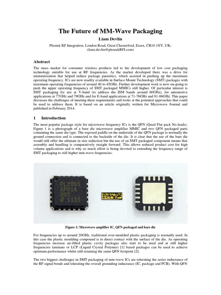 Advances in MM-Wave Packaging Techniques | PDF | Antenna (Radio ...