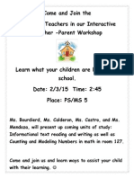 parent workshop flyer 1st grade feb 2015