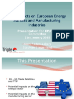 Impatti Del TTIP Sui Mercati Europei Dell'energia e Sulle Industrie Manifatturiere - Presentazione