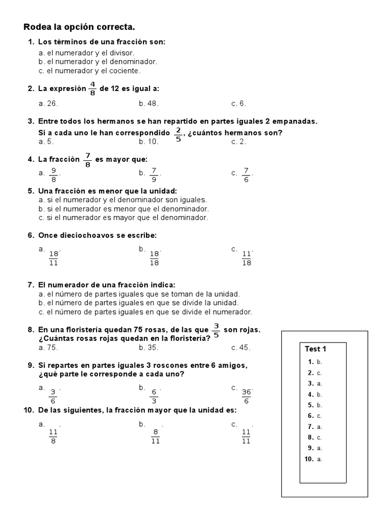 Fracciones 6 Primaria PDF Fracción (Matemáticas) Números