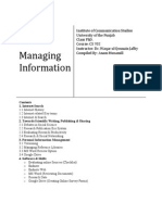 Managing Information - Course Contents