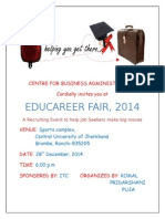 Educareer Fair, 2014: Centre For Business Administration Cordially Invites You at