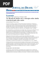 JoDoBrasil_No Brasil, A Energia Solar Ainda é Inviável Pelo Alto Custo