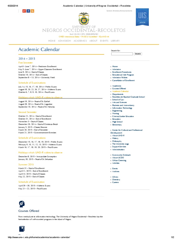 academic-calendar-university-of-negros-occidental-recoletos-pdf-academic-term-graduate-school