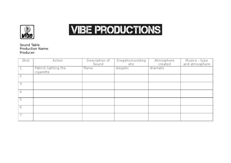 Sound Table for Film Production | PDF