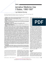 Trends in Alternative Medicines Use in US 1990-1997. Results of A National Survey.