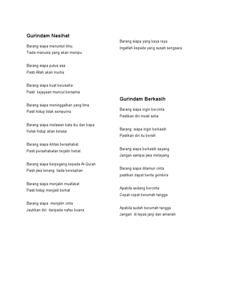 Gurindam Nasihat
