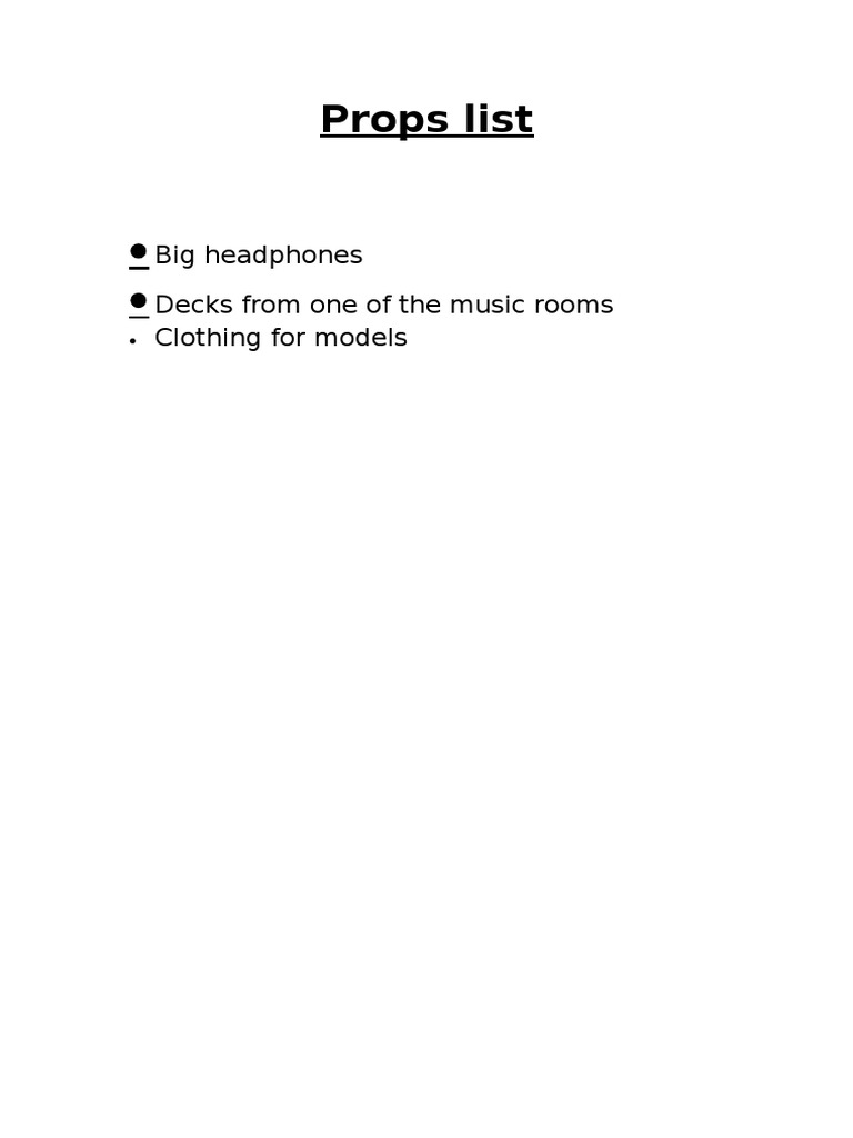 Props List: Big Headphones Decks From One of The Music Rooms Clothing ...
