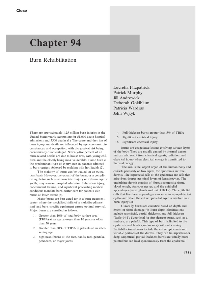 Burn Rehabilitation PDF Burn Physical Therapy