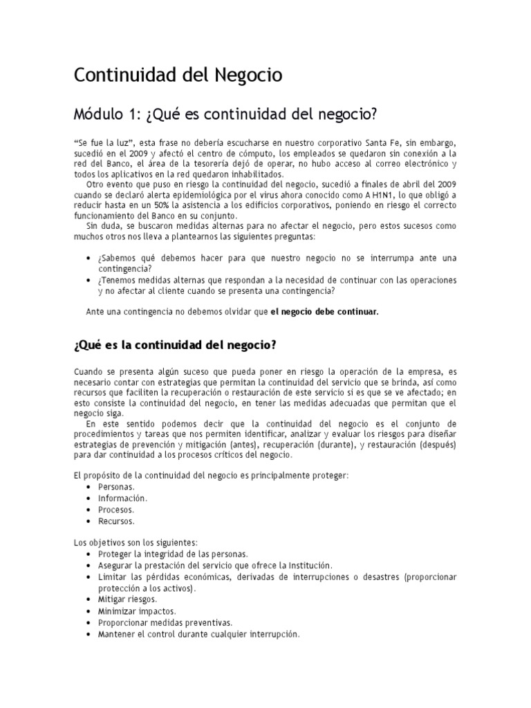 Continuidad Del Negocio | PDF | Toma de decisiones | Temblores