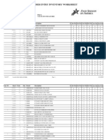 Order Entry Inventory Worksheet: 7443877 80 9Th Street Ne East Wenatchee Wa 98802