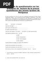 Download questionnaire les jeunes et la presse by Mme et Mr Lafon SN25343030 doc pdf
