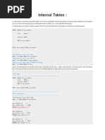 Internal Tables