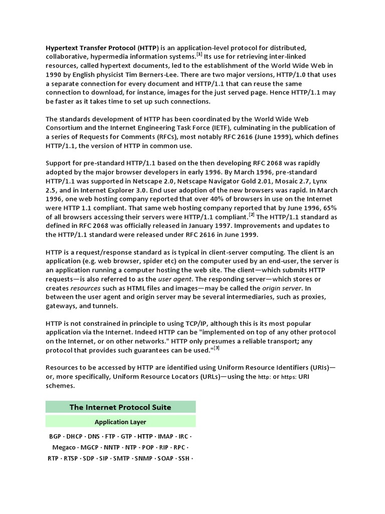 Hypertext Transfer Protocol | PDF | Hypertext Transfer Protocol | Web ...